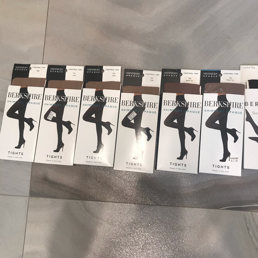 NWT BERKSHIRE 👠shimmer opaque 7 pair Tall Tights - Picture 2 of 7
